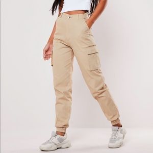 Missguided Womens Khaki Cargo Joggers 